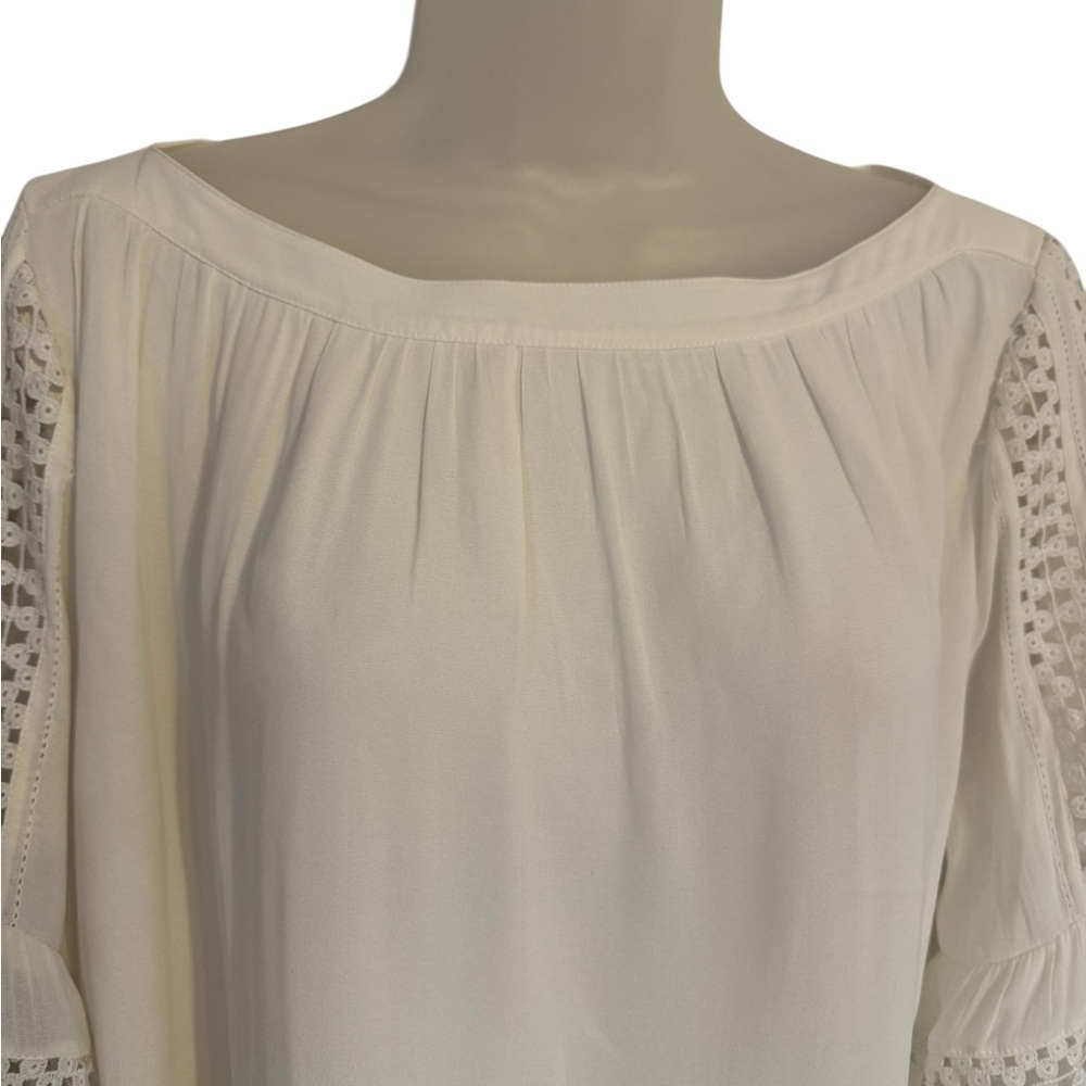 LOFT Crochet Bell-Sleeve Spring/Summer Blouse MESIUM #G - Picture 2 of 8